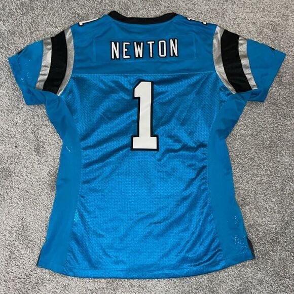 Nike Carolina Panthers SEWN Jersey Womens Tapered fit  #1 Blue On Field sz M - Picture 5 of 5